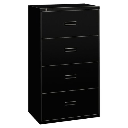 HON 30" W 4 Drawer File Cabinet, Black, A4/Legal/Letter H434.L.P